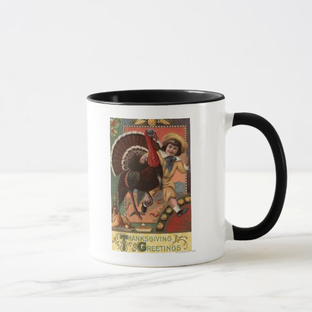 Boy with Arm around a Turkey Mug (Right)