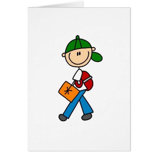 Boy With Backpack Card (Front)