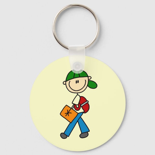 Boy With Backpack Keychain (Front)