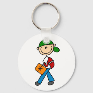 Boy With Backpack Keychain