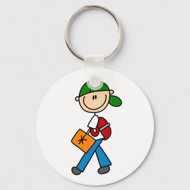Boy With Backpack Keychain (Front)