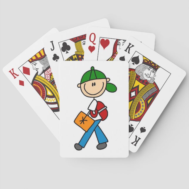 Boy With Backpack Poker Cards (Back)
