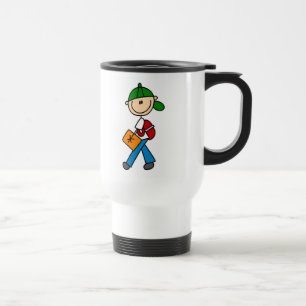 Boy With Backpack Travel Mug