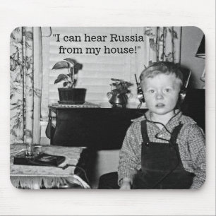 Boy With Crystal Radio Set Humor Mouse Pad