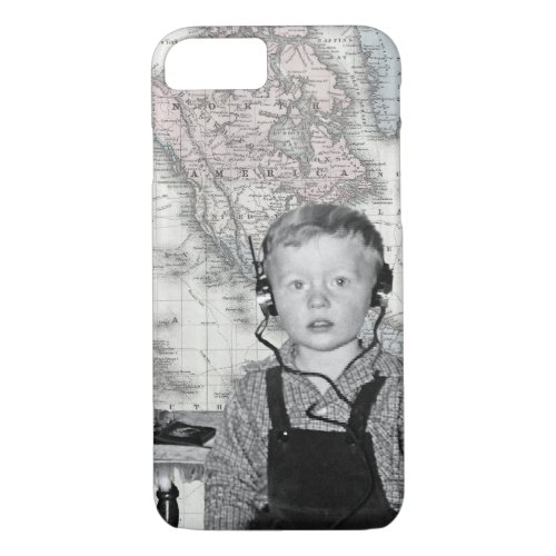 Boy With Crystal Radio Set Map iPhone 87 Case
