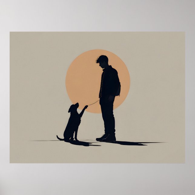 Boy with dog art poster (Front)