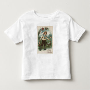 Boy with Easter Egg Basket Holding Egg Toddler T-shirt