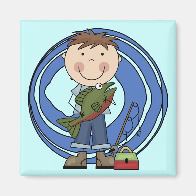 Boy With Fish Tshirts and Gifts Magnet (Front)