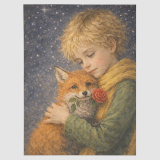 boy with fox tissue paper (Front)