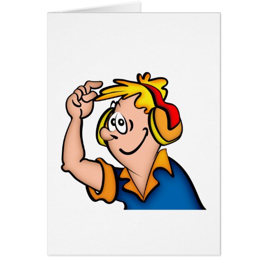 Boy With Headphone Cards (Front)