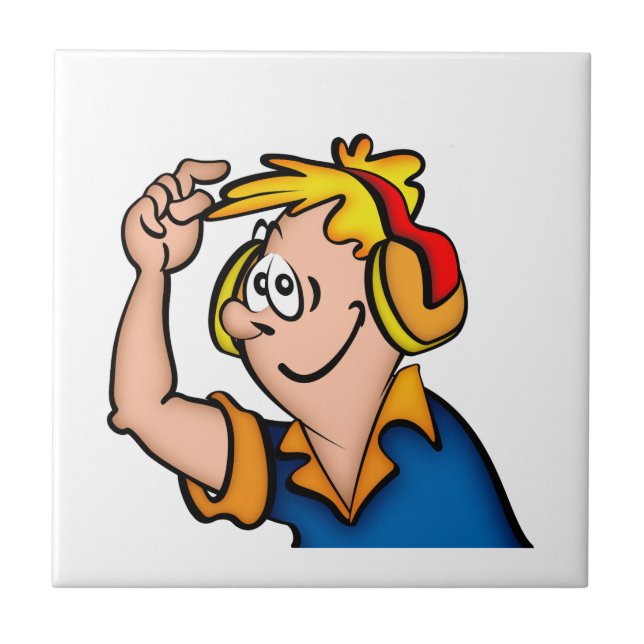 Boy With Headphone Tile (Front)