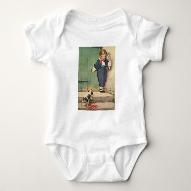 Boy with Puppy Dog Baby Bodysuit (Front)