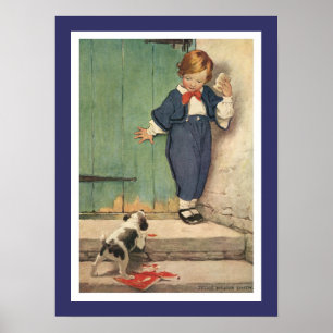 Boy with Puppy Dog Poster