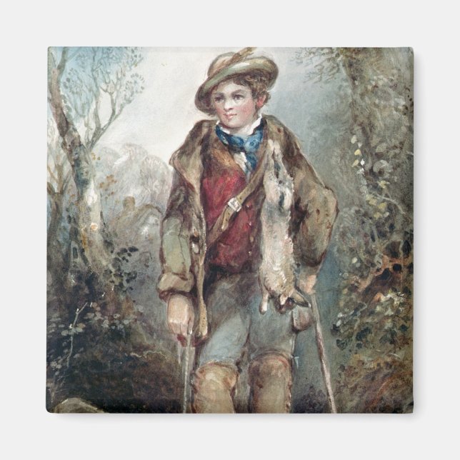 Boy with Rabbits Magnet (Front)