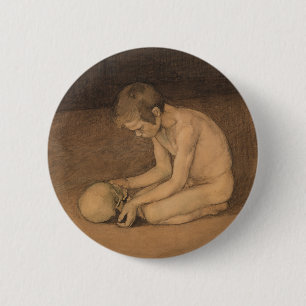 Boy with Skull (by Magnus Enckell) Button