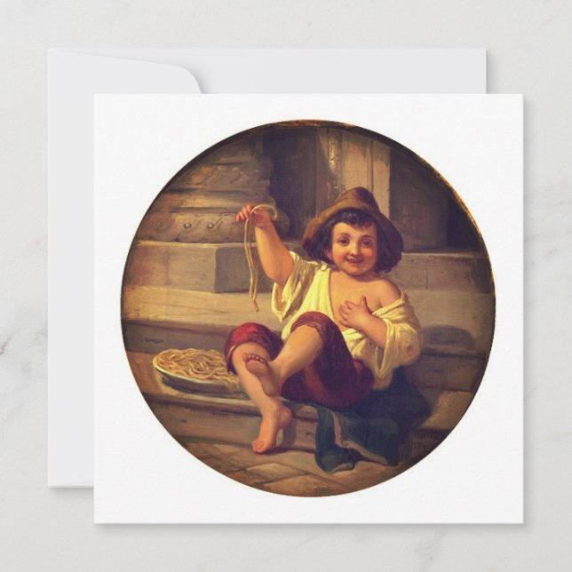 Boy with Spaghetti by Julius Moser  (c. 1808) (Front)