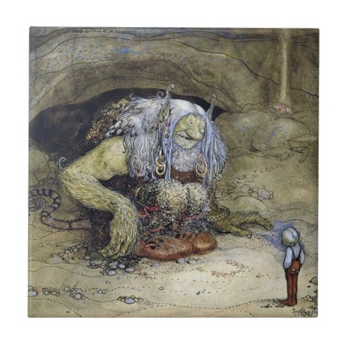 Boy with Troll by John Bauer Ceramic Tile