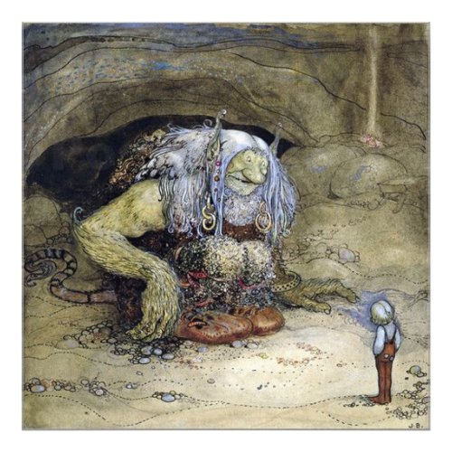 Boy with Troll by John Bauer Photo Print