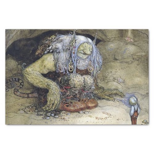 Boy with Troll by John Bauer Tissue Paper