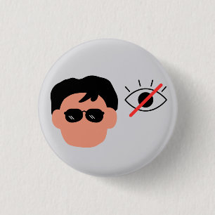 boy with visually impaired button