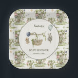 Boy Woodland Animals Baby Shower  Paper Plates<br><div class="desc">This charming baby shower paper plate features a sweet, storybook-inspired design with soft greenery, whimsical animal illustrations, and a classic pastel palette. The delicate central motif and coordinating patterned border create a cohesive, elegant look that feels both playful and refined—perfect for celebrating a little one on the way. Ideal for...</div>