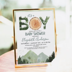 Boy Woodland Baby Shower  Invitation at Zazzle