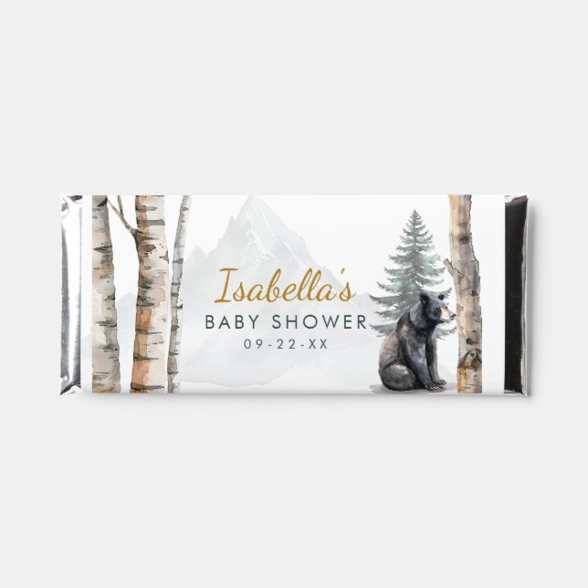 Boy Woodland Bear Adventure  Hershey Bar Favors (Front)