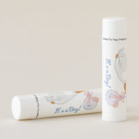 Boy Woodland Bird Baby Shower Lip Balm