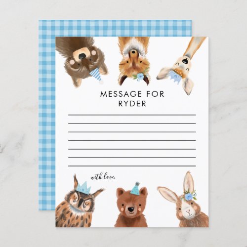 Boy Woodland Birthday Party Time Capsule Note Card