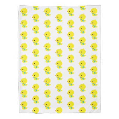 Boy Yellow Duckies Reversible Duvet Cover