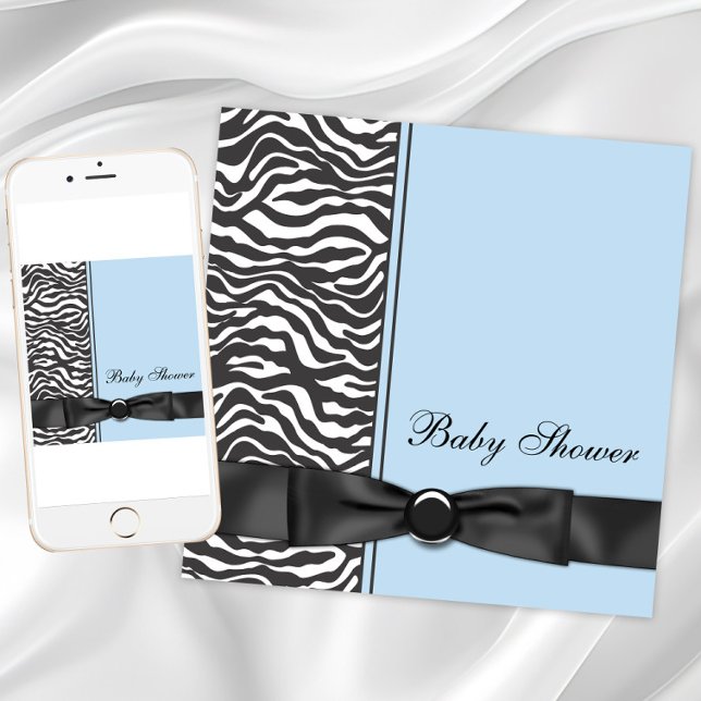 Boy Zebra Baby Shower Invitation (Boy zebra baby shower invitation. Instant download and printed invitations available.)