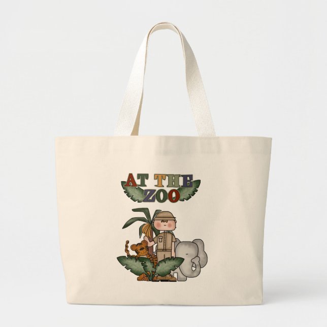 Boy Zoo Keeper Tshirts and Gifts Large Tote Bag (Front)