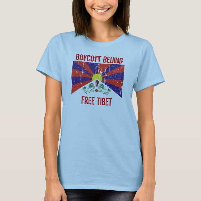 Boycott Beijing Free Tibet T-shirt - Customized (Front)