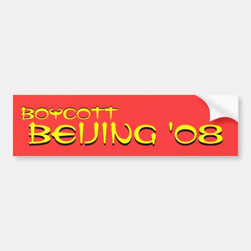 Boycott Boycott Beijing 08 Beijing 08 Bumper Sticker