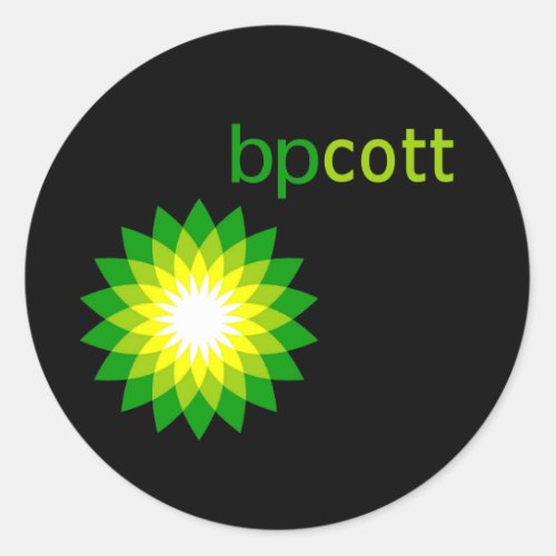 Boycott BP Oil T shirts Tote Bags Mugs Classic Round Sticker