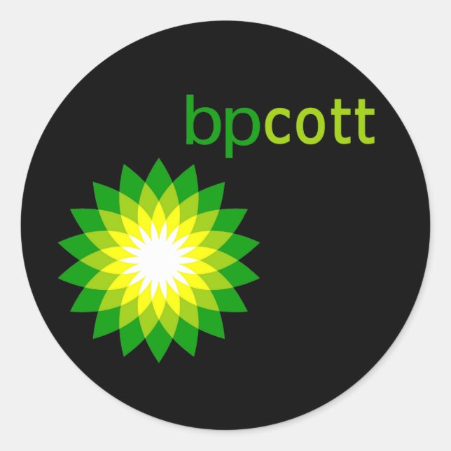 Boycott BP Oil T shirts, Tote Bags, Mugs Classic Round Sticker (Front)