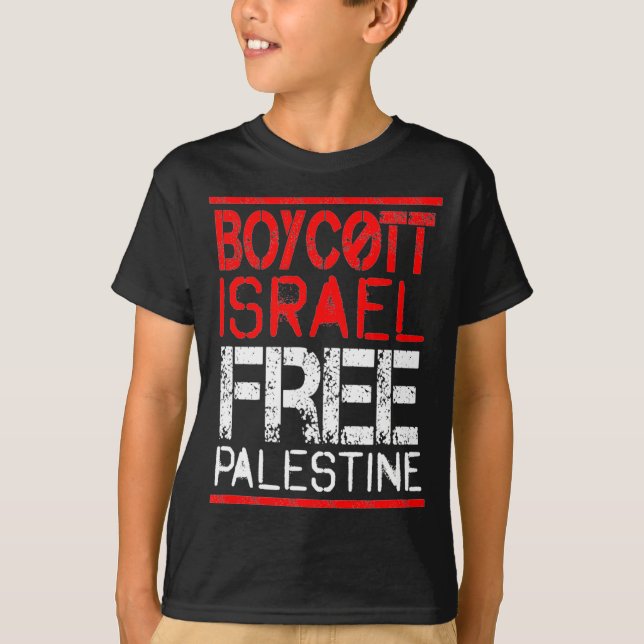 Boycott Israel Palestine Gaza War Awareness  T-Shirt (Front)