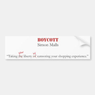 Boycott Simon Malls Bumper Sticker