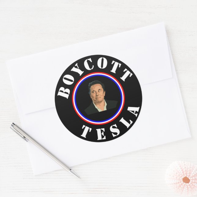 Boycott Tesla Sticker (Envelope)