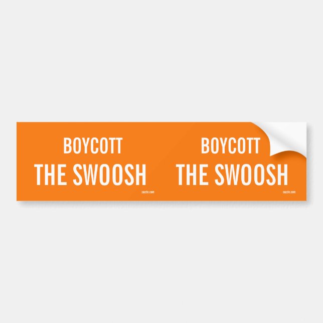 Boycott The Swoosh Bumper Sticker (Front)