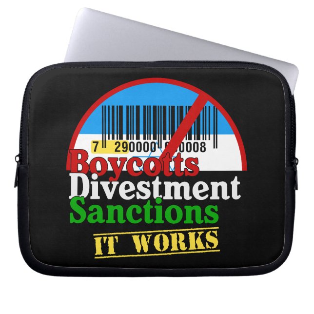 Boycotts Divestment Sanctions Avoid barcode 729 Laptop Sleeve (Front)