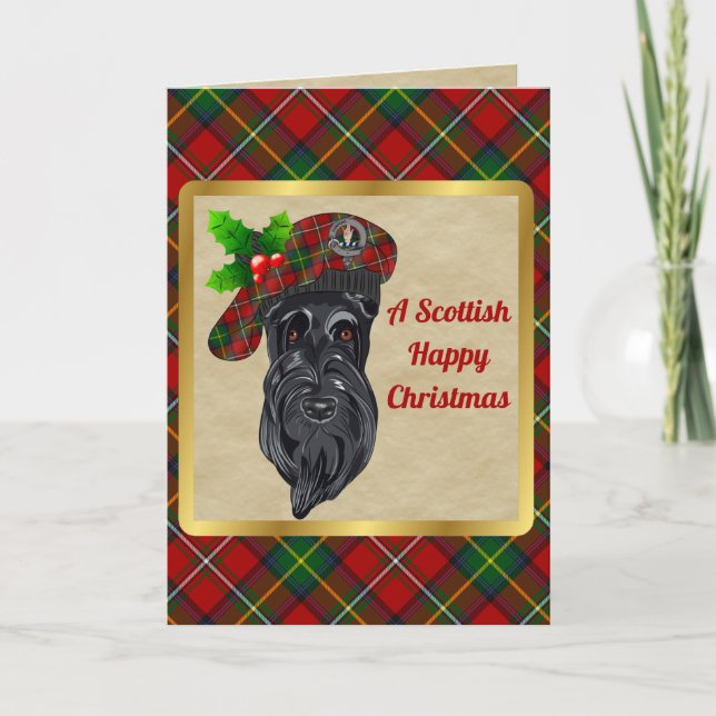 Boyd Badge & Tartan Personalized Xmas Card (Front)