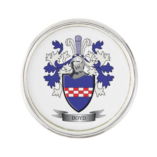 Boyd Family Crest Coat of Arms Lapel Pin (Front)