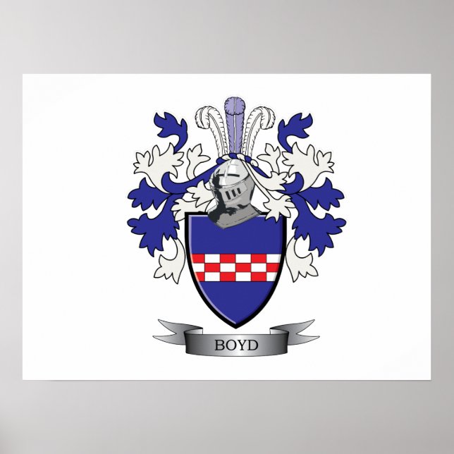 Boyd Family Crest Coat of Arms Poster (Front)