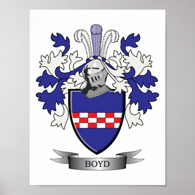 Boyd Family Crest Coat of Arms Poster (Front)