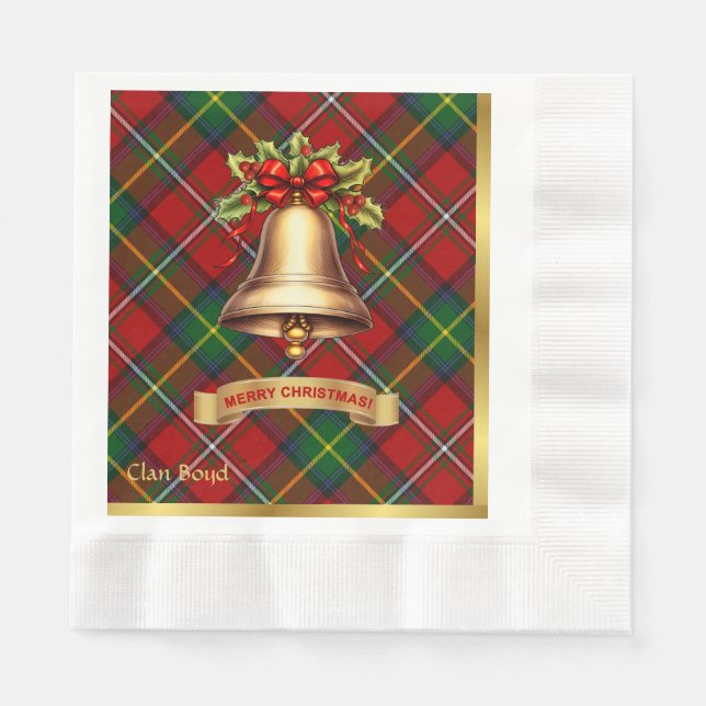 Boyd Personalized Tartan Christmas Napkins (Front)