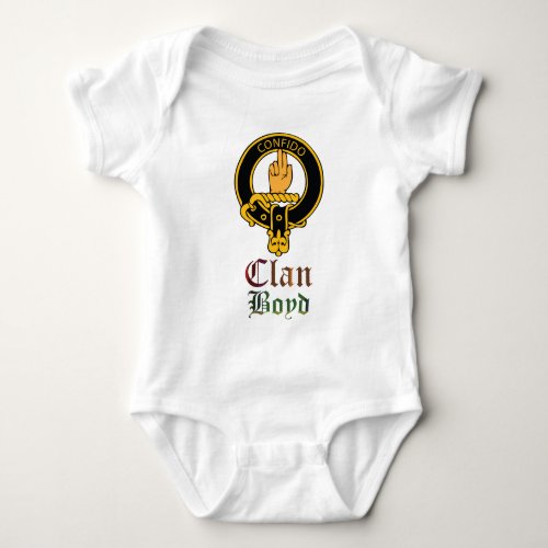 Boyd Scottish Crest Tartan Clan Name Clothes Baby Bodysuit