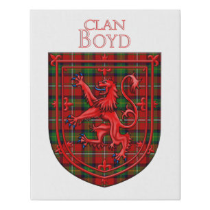 Boyd Tartan Scottish Plaid Lion Rampant Faux Canvas Print