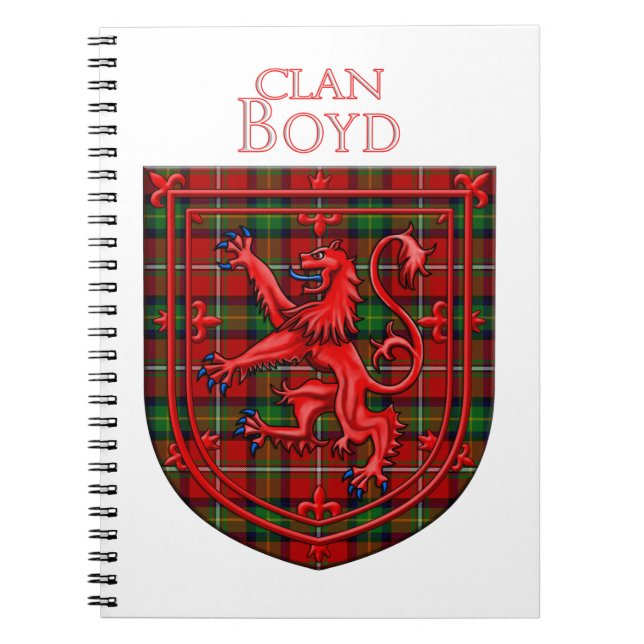 Boyd Tartan Scottish Plaid Lion Rampant Notebook (Front)
