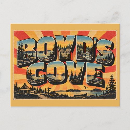 Boyd's Cove NL Archaeological Forest Trail Art Postcard